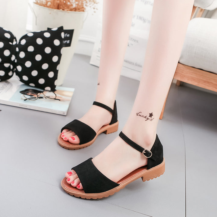 Damen nan Velours-Optik Sandalette mit geschlossener Fersenpartie, verstellbarem Knöchelriemen und profiliertem Gummisohlenabsatz Echo Archiv
