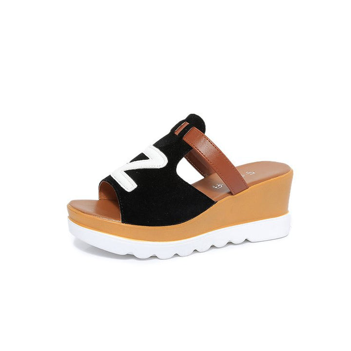 Damen nan Schlupf-Keilpantolette mit ergonomischer Wellenlaufsohle, gepolstertem Komfortfußbett und dekorativer Logoapplikation Echo Archiv
