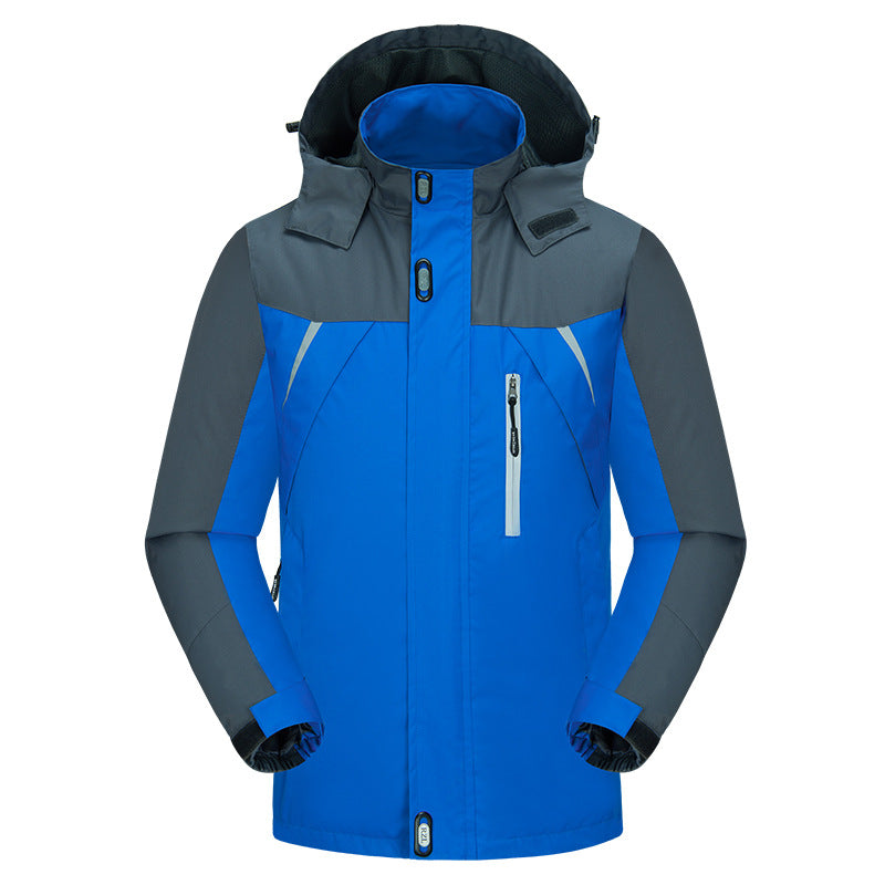 Herren isolierte Outdoor-Jacke mit verstellbarem Kapuzenkragen und wasserdichtem Material Echoarchiv