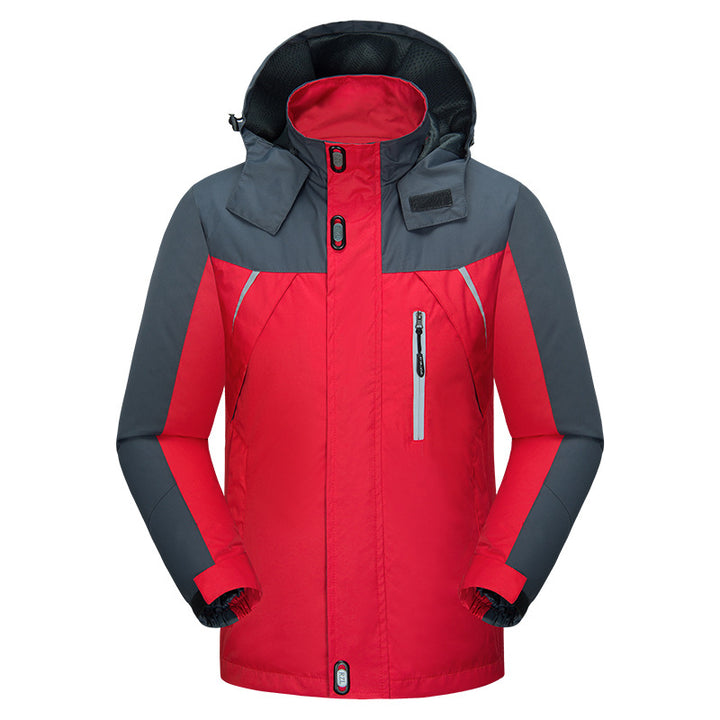Herren isolierte Outdoor-Jacke mit verstellbarem Kapuzenkragen und wasserdichtem Material Echoarchiv