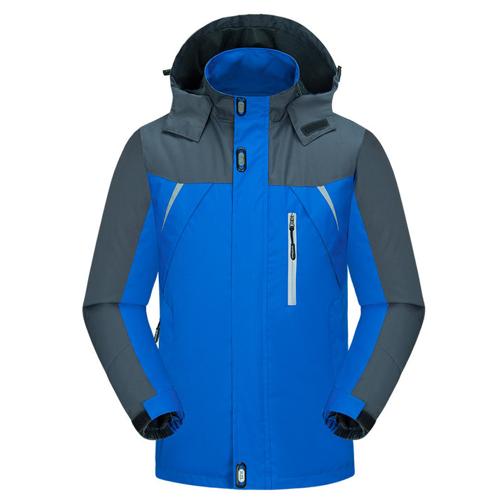 Herren isolierte Outdoor-Jacke mit verstellbarem Kapuzenkragen und wasserdichtem Material Echoarchiv