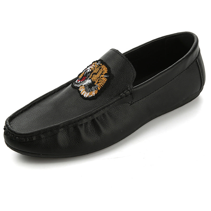 Herren Bequeme Slipper mit Tigerstickerei – Tavélo