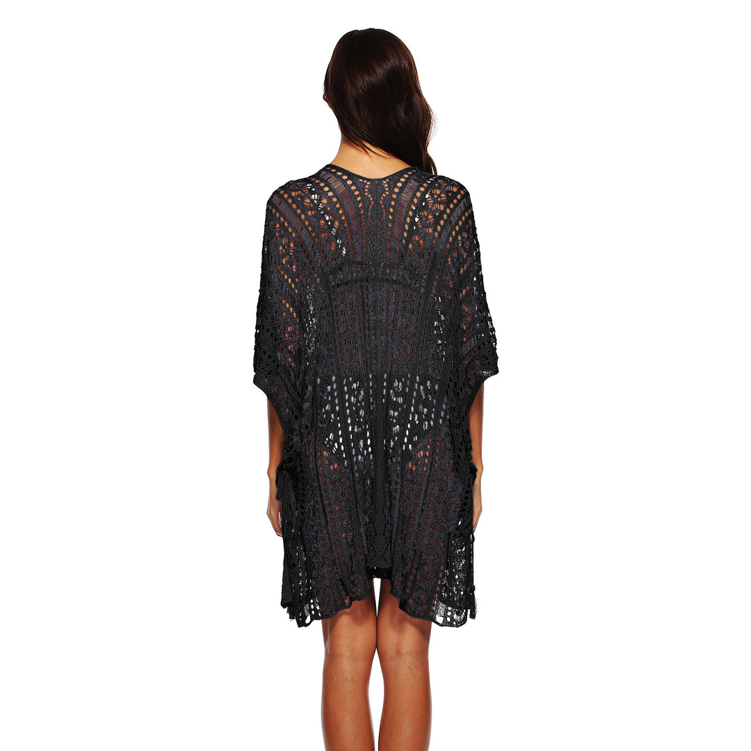 Damen lässiger Häkel-Kaftan mit stilvollem V-Ausschnitt Echo Archiv