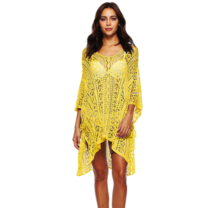 Damen lässiger Häkel-Kaftan mit stilvollem V-Ausschnitt Echo Archiv