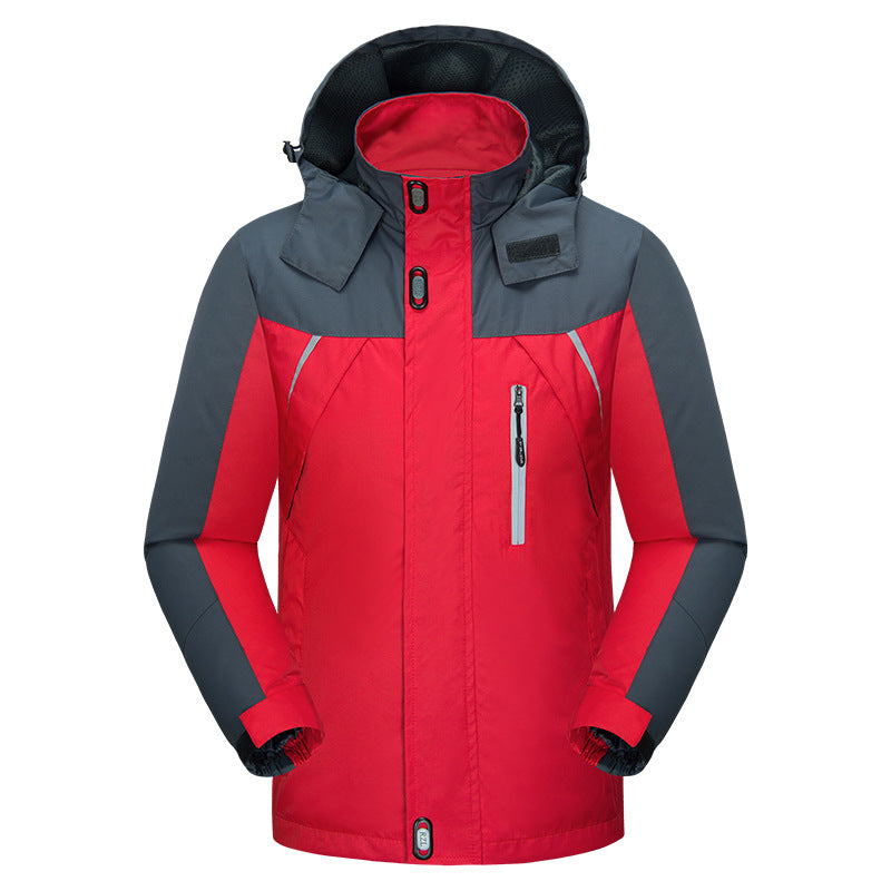 Herren isolierte Outdoor-Jacke mit verstellbarem Kapuzenkragen und wasserdichtem Material Echoarchiv