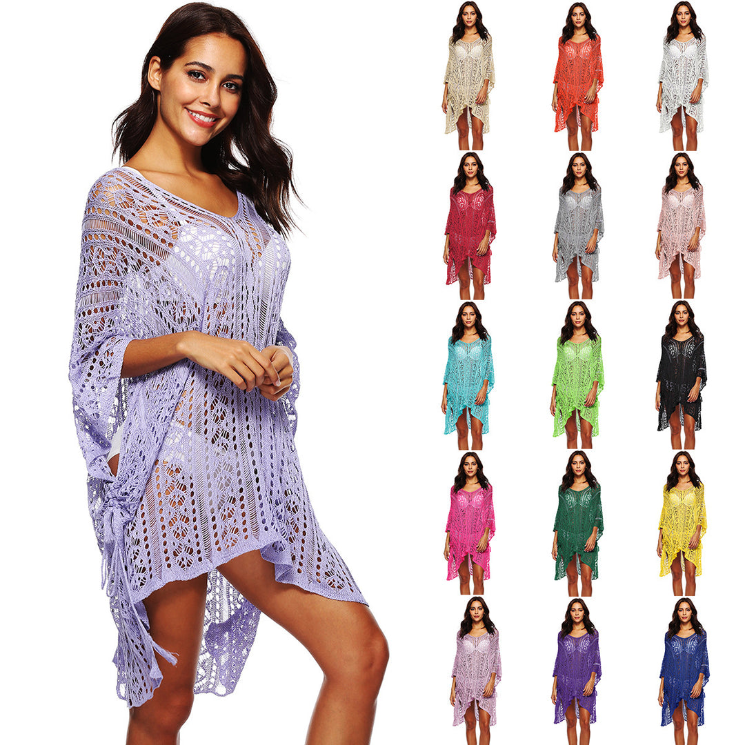 Damen lässiger Häkel-Kaftan mit stilvollem V-Ausschnitt Echo Archiv