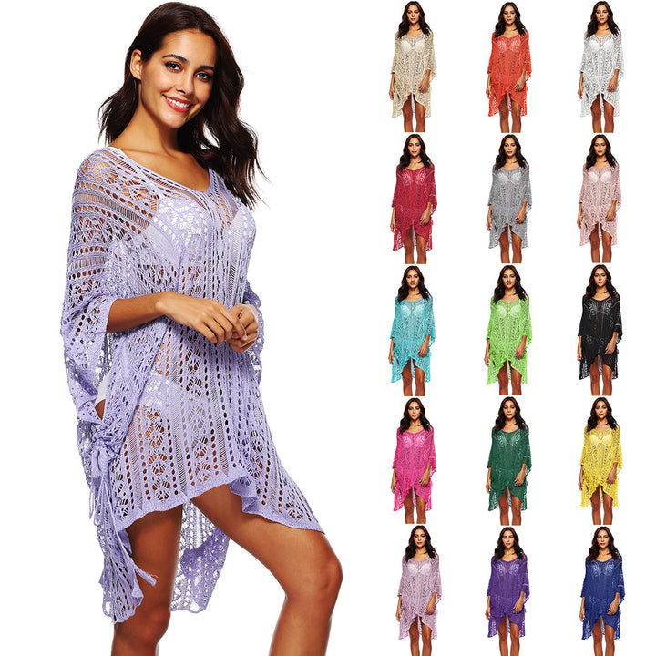 Damen lässiger Häkel-Kaftan mit stilvollem V-Ausschnitt Echo Archiv