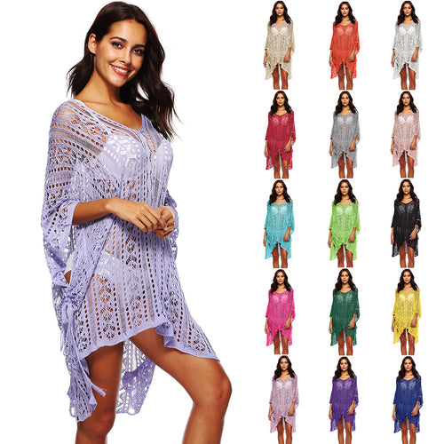 Damen lässiger Häkel-Kaftan mit stilvollem V-Ausschnitt Echo Archiv