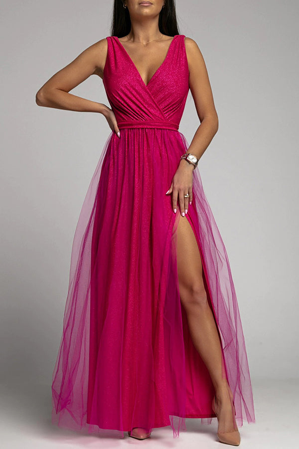 Echoarchiv | It'S My Day Light Tulle Schlitz Maxi Kleid