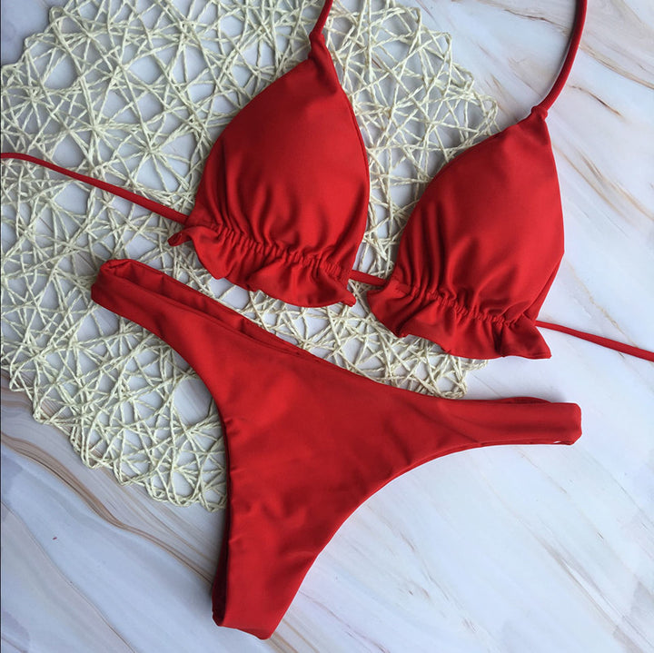 Damen Chic Triangel-Bikini mit verspielten Rüschendetails Echo Archiv