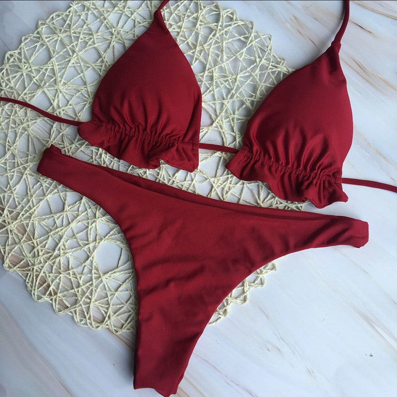 Damen Chic Triangel-Bikini mit verspielten Rüschendetails Echo Archiv