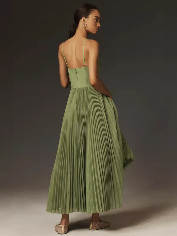 Echoarchiv | Falten Korsett Midi-Kleid für Damen