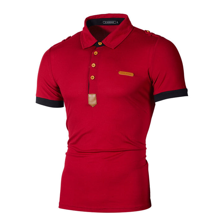 Herren Elegantes Kurzarmpoloshirt mit einzigartigem Kragen-Design Echoarchiv