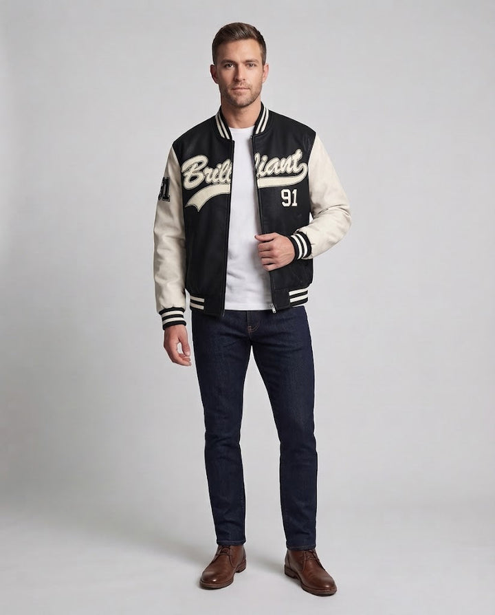 Herren Elegante Bomberjacke mit gesticktem Design Echo Archiv