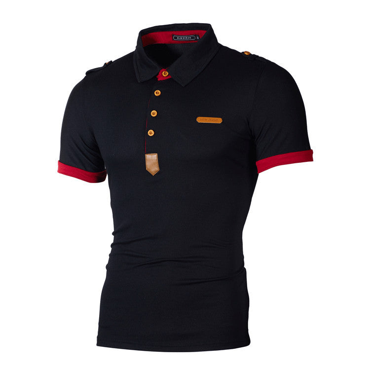 Herren Elegantes Kurzarmpoloshirt mit einzigartigem Kragen-Design Echoarchiv
