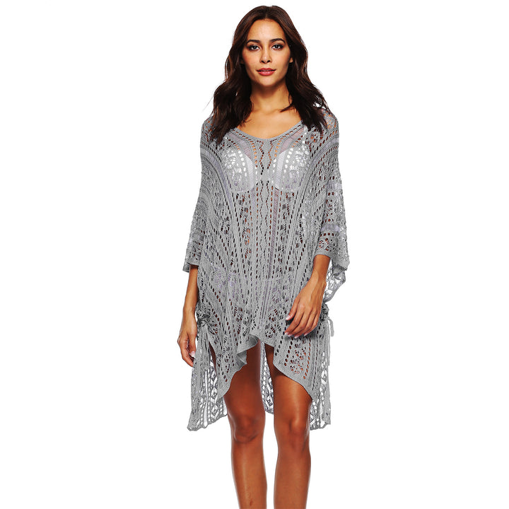 Damen lässiger Häkel-Kaftan mit stilvollem V-Ausschnitt Echo Archiv
