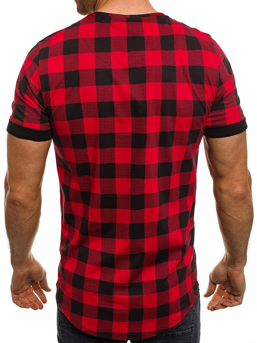 Herren Modernes Karomuster T-Shirt Echoarchiv