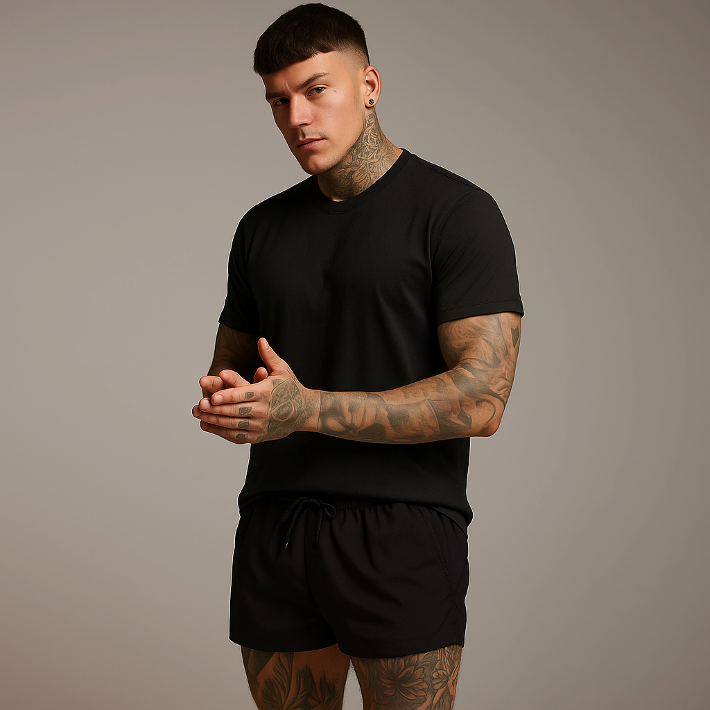 Herren Badeshorts Schwarz – Leicht & Für den Sommer – Marzano