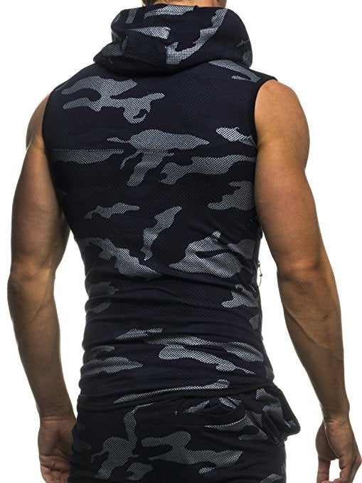 Herren Modischer Kapuzen-Jumpsuit im Camouflage-Design Echoarchiv