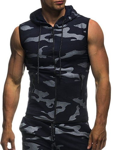 Herren Modischer Kapuzen-Jumpsuit im Camouflage-Design Echoarchiv