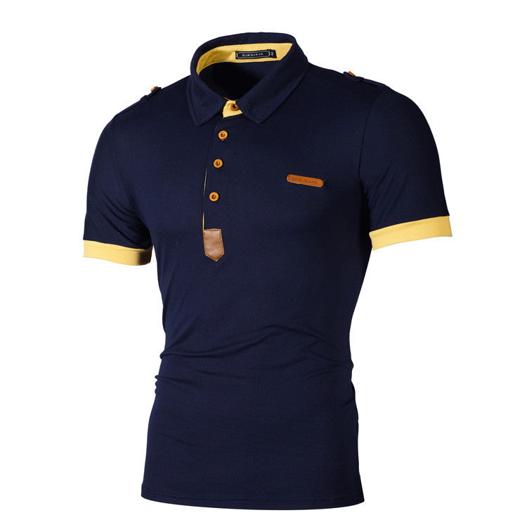 Herren Elegantes Kurzarmpoloshirt mit einzigartigem Kragen-Design Echoarchiv