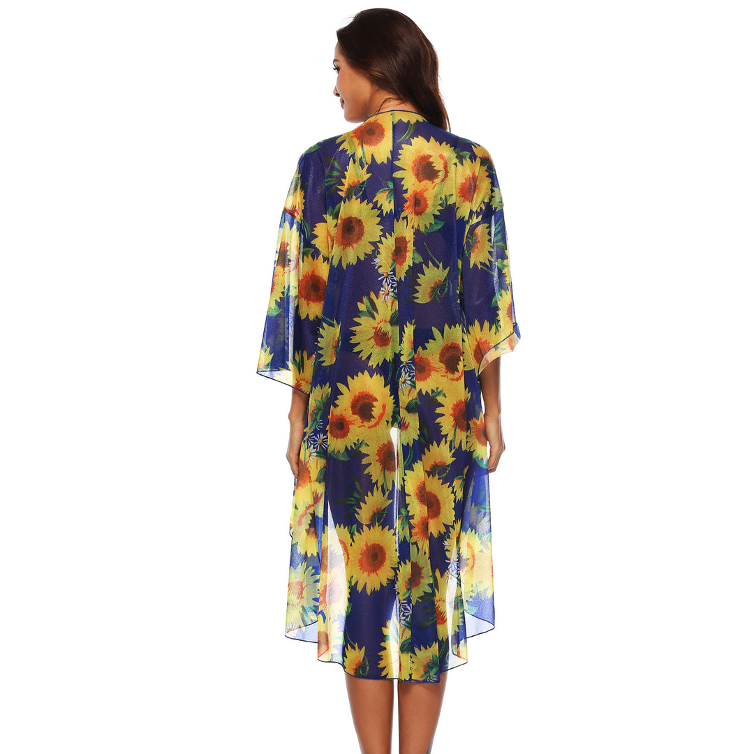 Damen luftiger Strandkimono mit floralen Mustern Echo Archiv