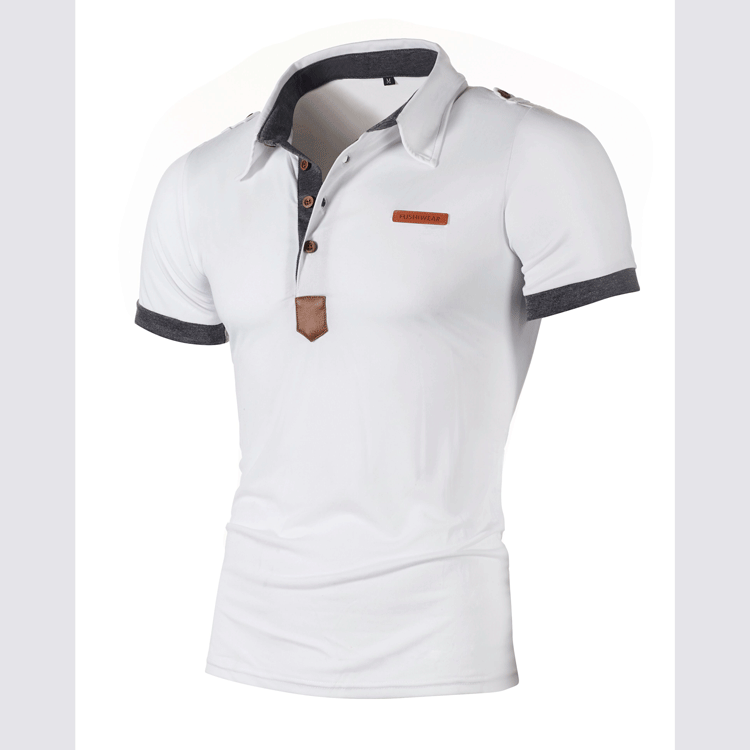 Herren Elegantes Kurzarmpoloshirt mit einzigartigem Kragen-Design Echoarchiv