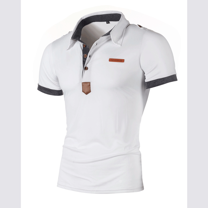 Herren Elegantes Kurzarmpoloshirt mit einzigartigem Kragen-Design Echoarchiv
