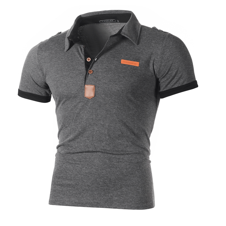 Herren Elegantes Kurzarmpoloshirt mit einzigartigem Kragen-Design Echoarchiv