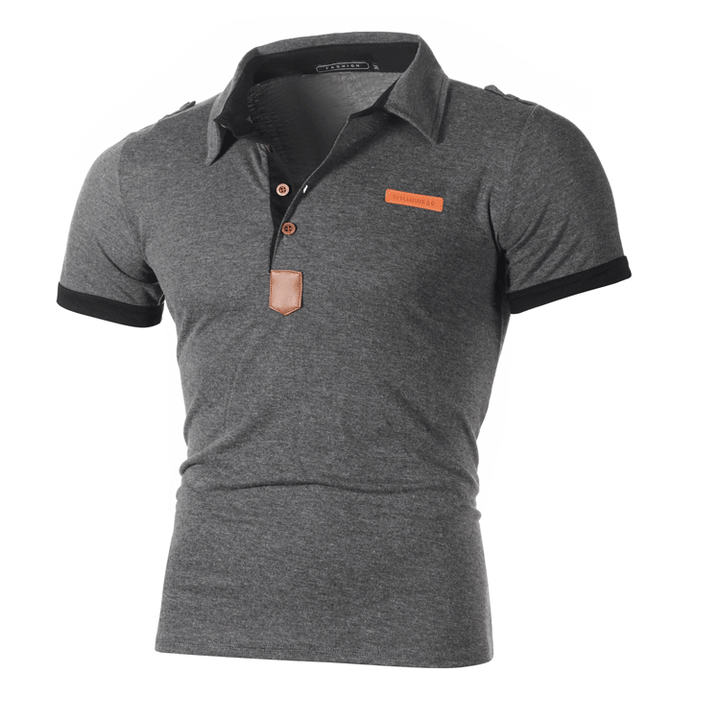 Herren Elegantes Kurzarmpoloshirt mit einzigartigem Kragen-Design Echoarchiv
