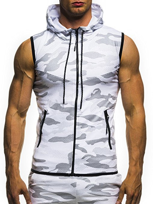 Herren Modischer Kapuzen-Jumpsuit im Camouflage-Design Echoarchiv