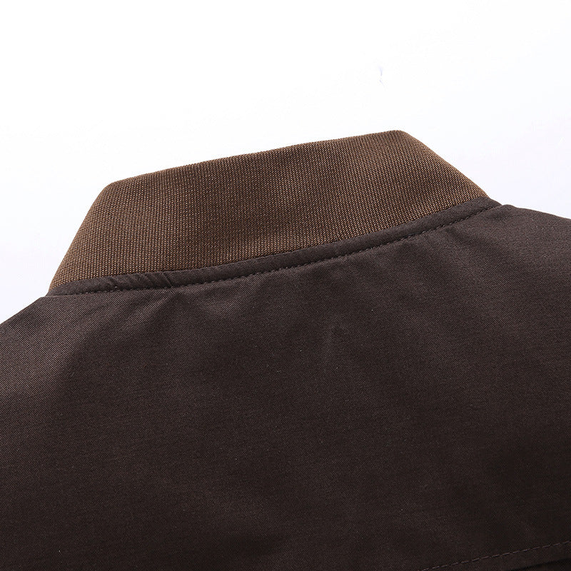 Herren College-Bomberjacke mit Druckknopfleiste, Kontrastbesatz und leichtem Innenfutter Echoarchiv