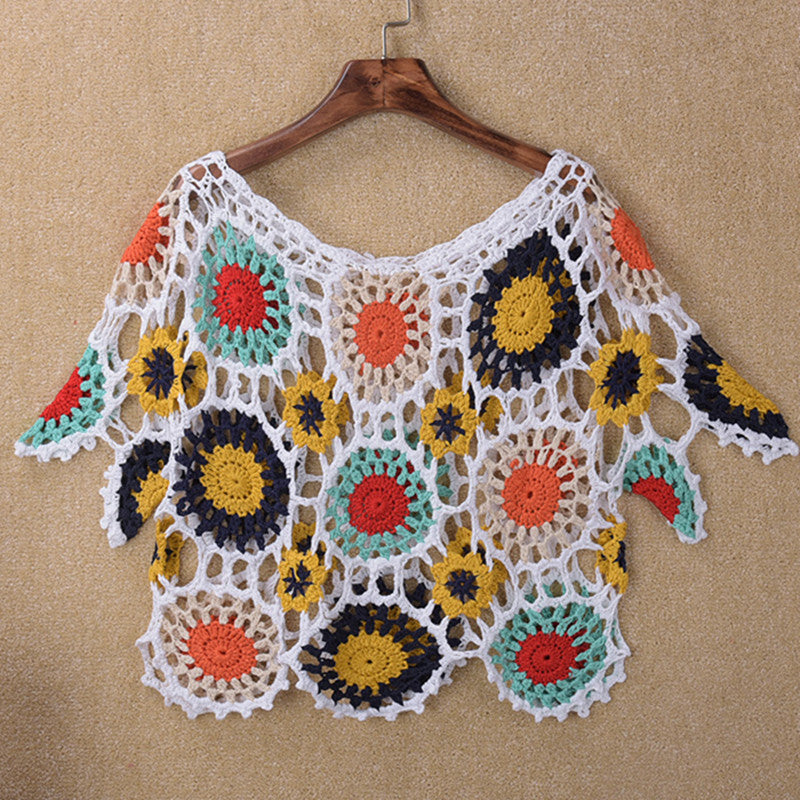 Damen Häkeloberteil mit buntem Floral-Design Echo Archiv
