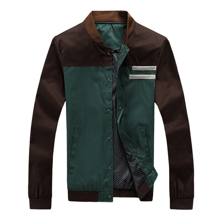 Herren College-Bomberjacke mit Druckknopfleiste, Kontrastbesatz und leichtem Innenfutter Echoarchiv