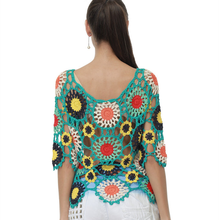 Damen Häkeloberteil mit buntem Floral-Design Echo Archiv