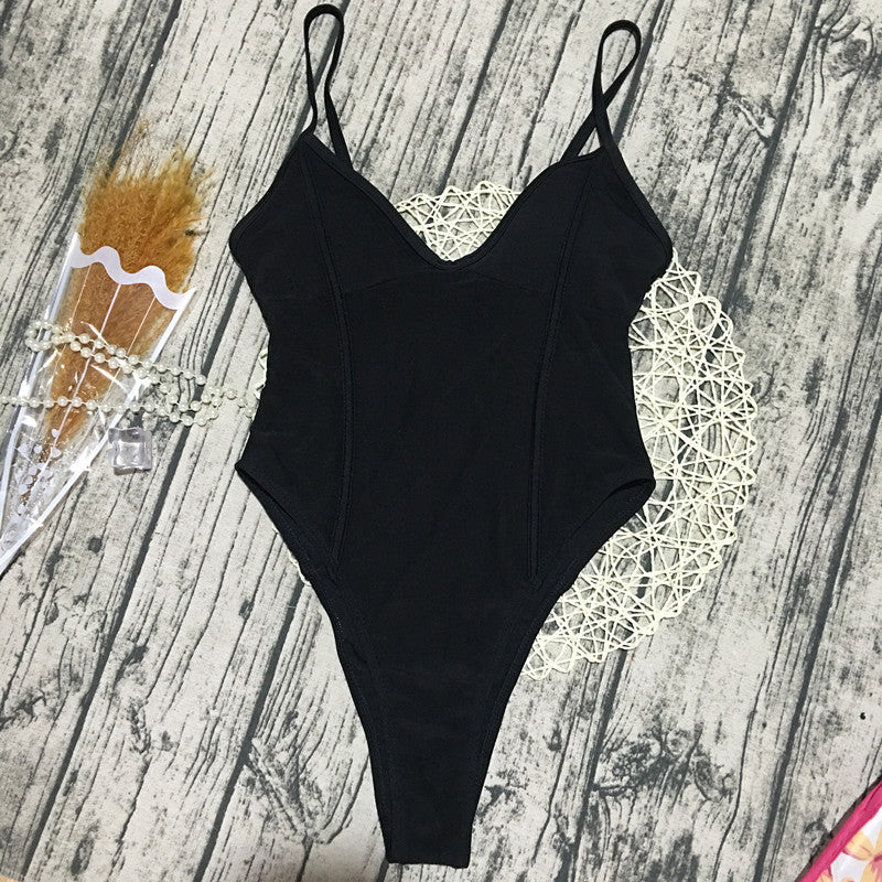 Damen Monokini mit hohem Beinausschnitt und transparentem Mesh-Design Echo Archiv