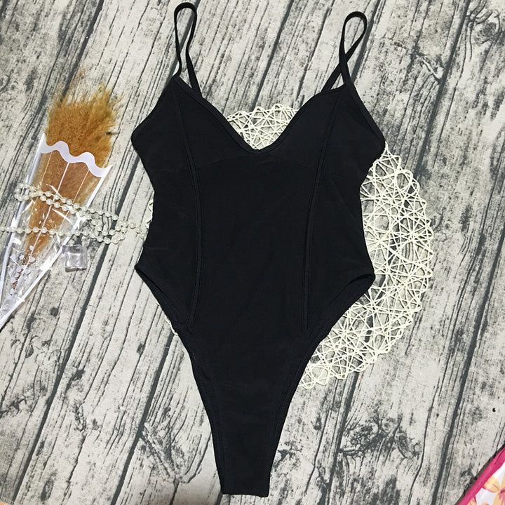 Damen Monokini mit hohem Beinausschnitt und transparentem Mesh-Design Echo Archiv