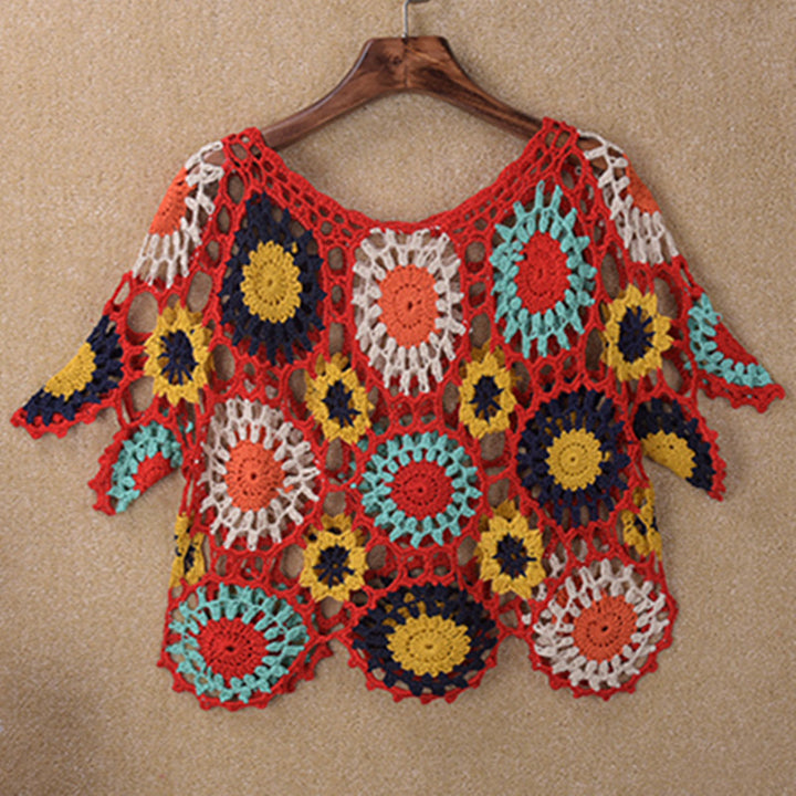 Damen Häkeloberteil mit buntem Floral-Design Echo Archiv