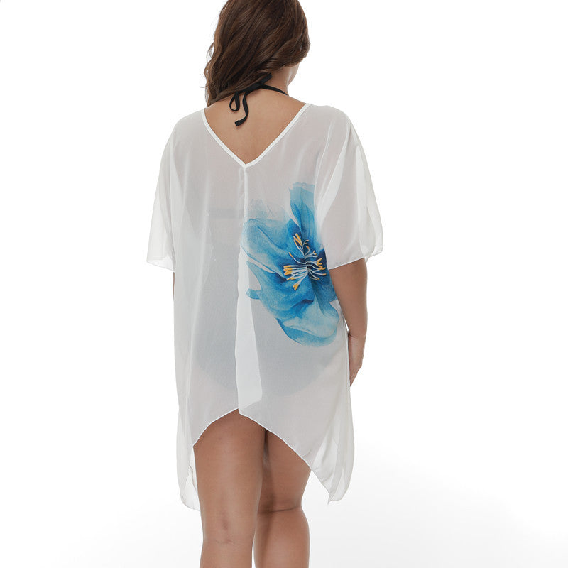 Damen transparente Strandtunika mit floralem Design Echo Archiv