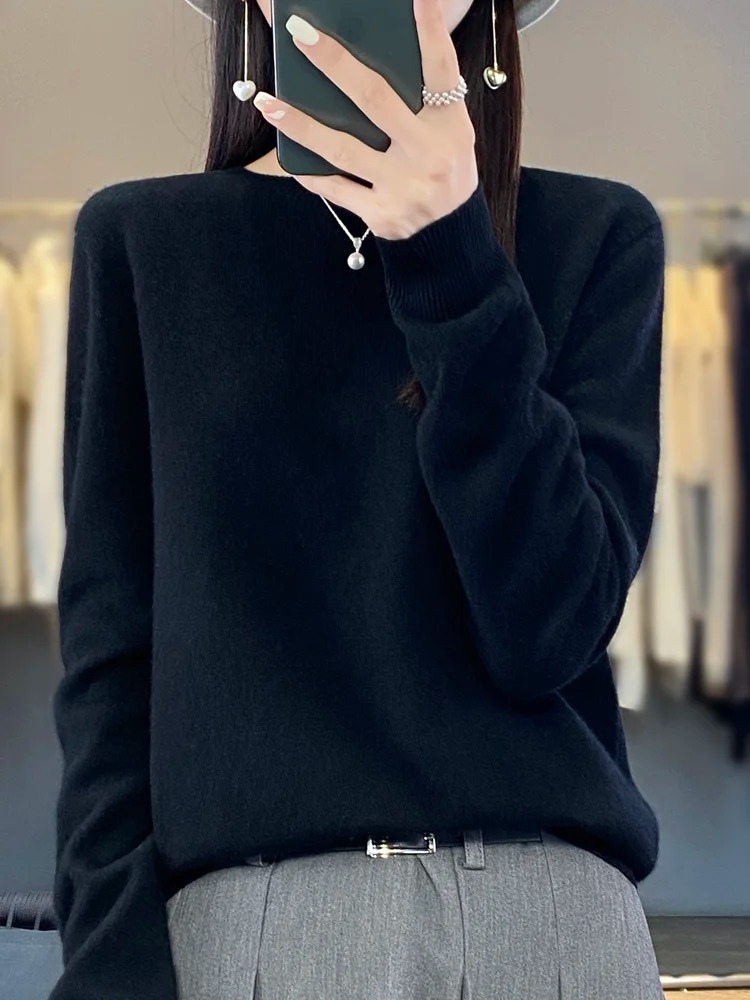 Echoarchiv | Pullover Damen Runder Ausschnitt Weicher und Eleganter Strickpullover