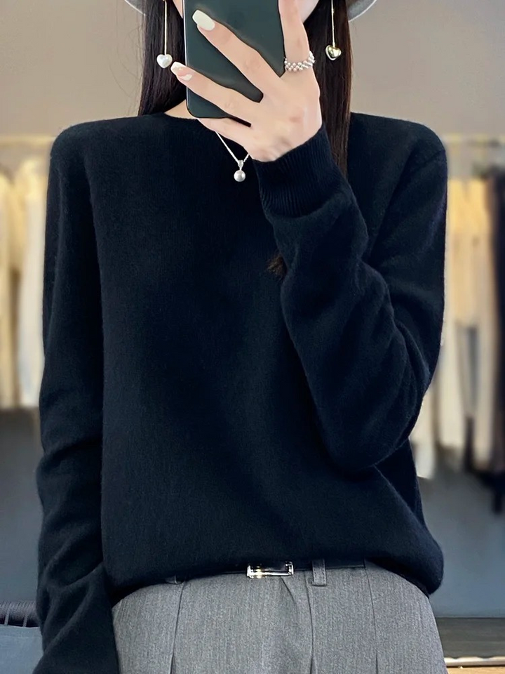 Echoarchiv | Pullover Damen Runder Ausschnitt Weicher und Eleganter Strickpullover