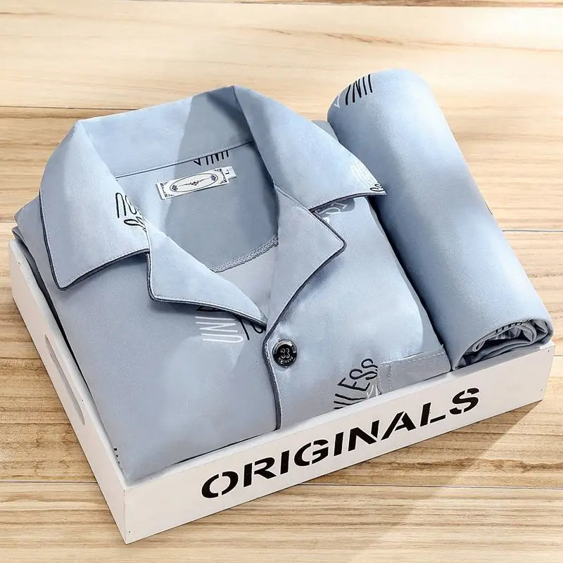 Gestreiftes Pyjama-Set Herren - Haushaltsensemble