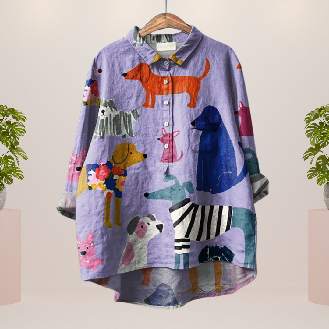 Echoarchiv | Exklusives Damenhemd mit Kunstdruck