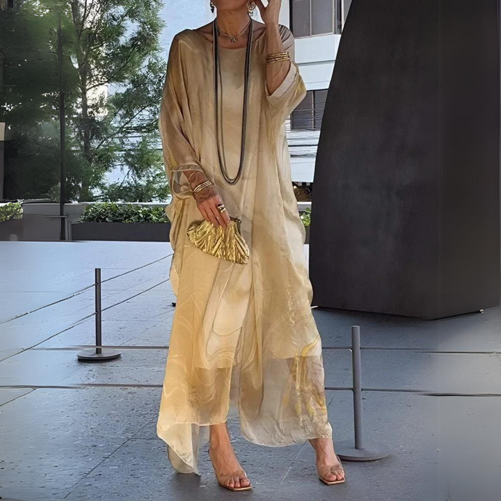 Echoarchiv | Elegantes Seiden Chiffon Kleid