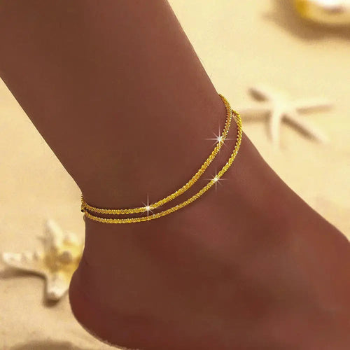 Echoarchiv | Chic Silber/Gold Doppel Fußkettchen