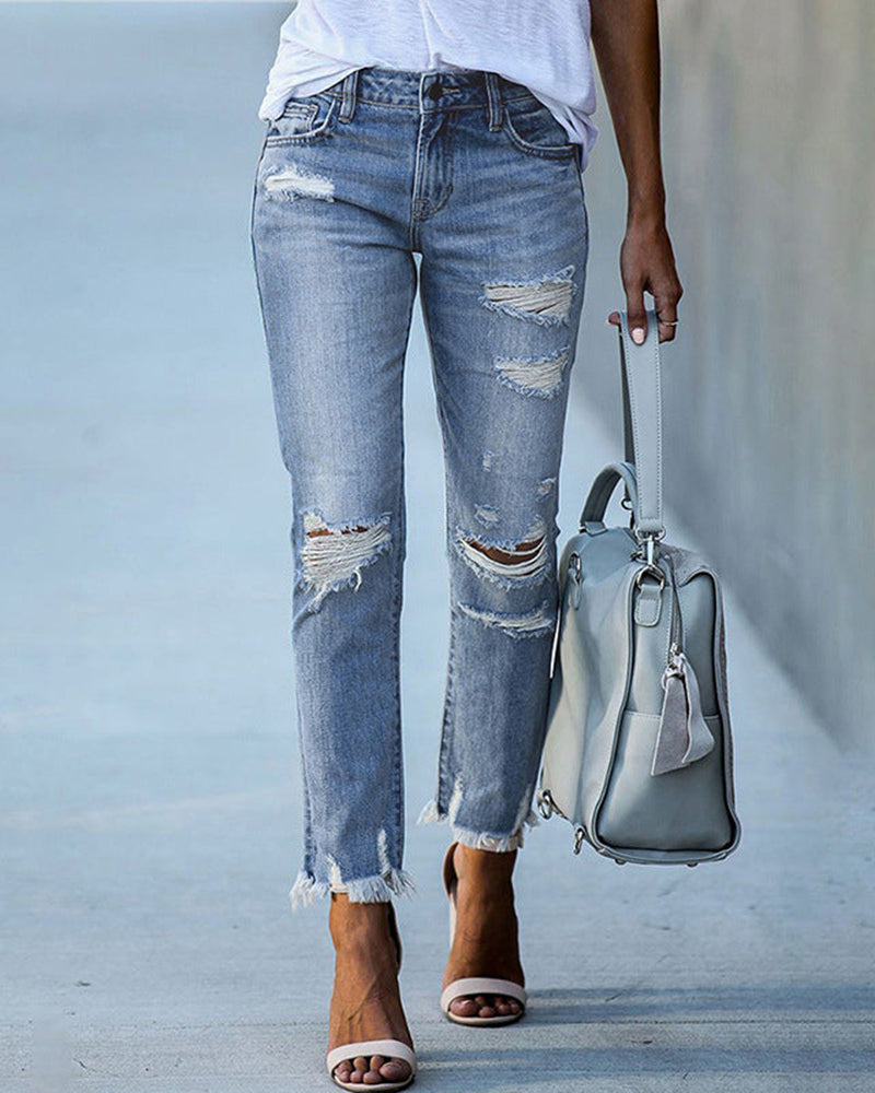 Echoarchiv | Damen Schicke Zerfledderte JEchoarchivns Denim