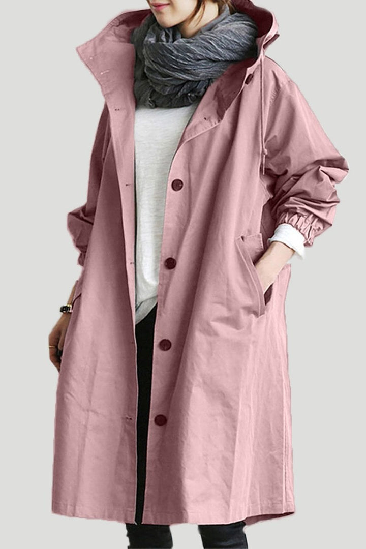 Echoarchiv | Wasserdichter Trenchcoat mit Kapuze für Damen
