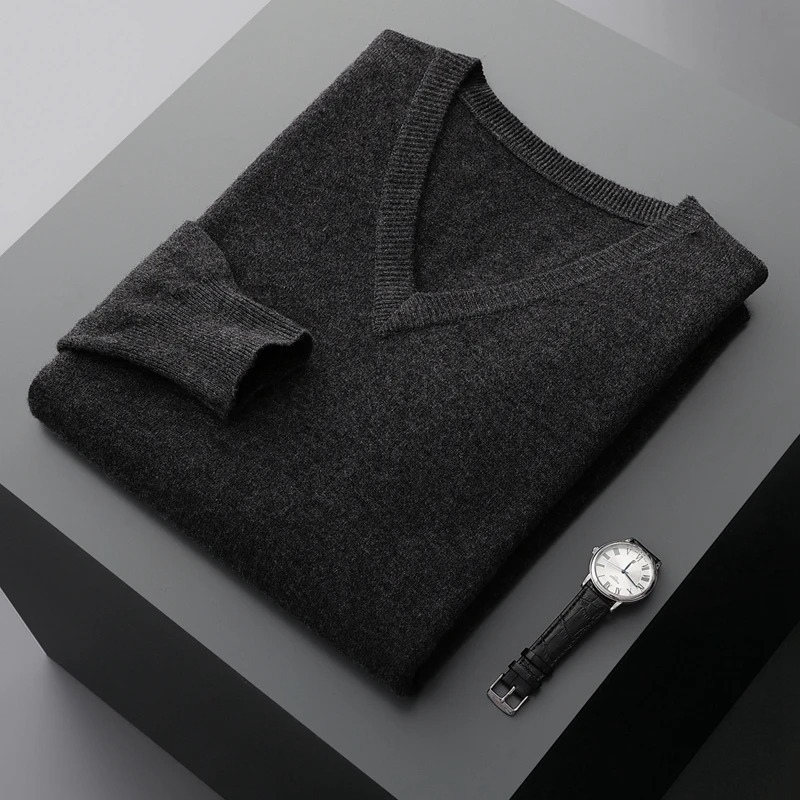 Echoarchiv | Pullover Herren, V-ausschnitt, Weiches Strickmaterial