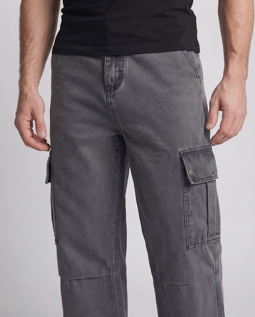 Herren Weite Utility-Cargohose mit Knieeinsatz und Mehrfachtaschen Echo Archiv