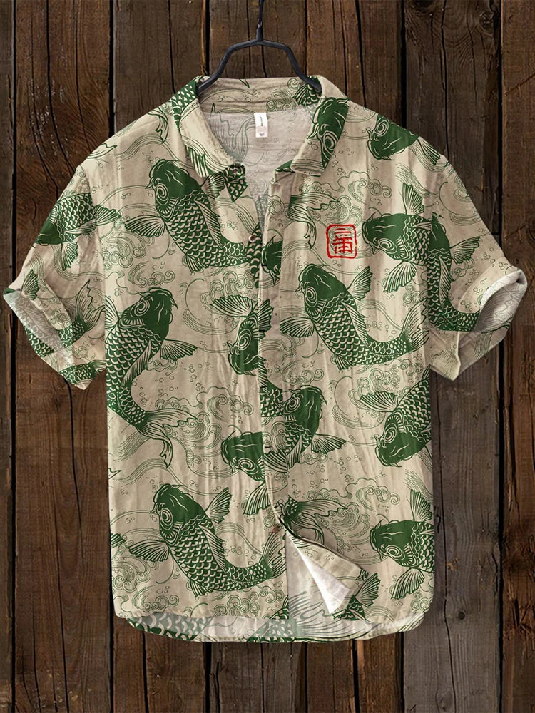 Echoarchiv | Vintage Fisch Japanische Kunst Shirt